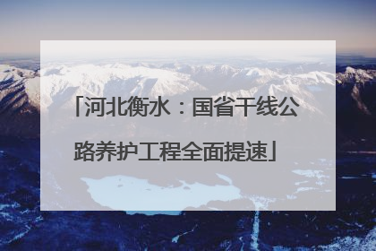 河北衡水：国省干线公路养护工程全面提速