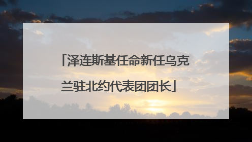 泽连斯基任命新任乌克兰驻北约代表团团长