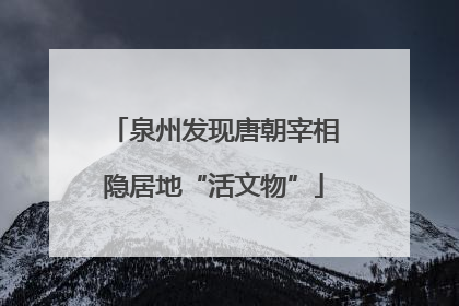 泉州发现唐朝宰相隐居地“活文物”