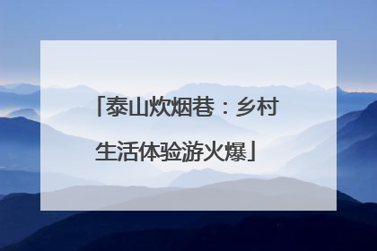 泰山炊烟巷：乡村生活体验游火爆