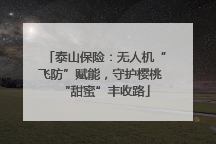 泰山保险：无人机“飞防”赋能，守护樱桃“甜蜜”丰收路