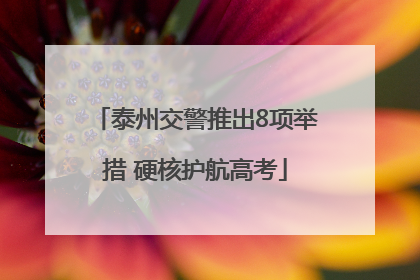 泰州交警推出8项举措 硬核护航高考