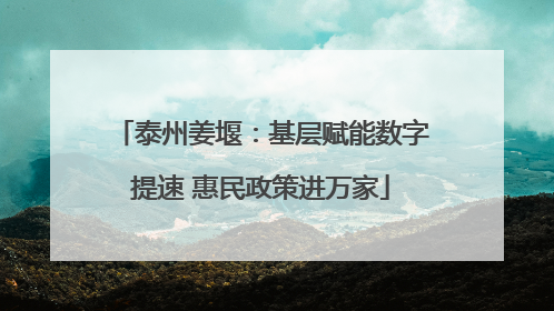 泰州姜堰：基层赋能数字提速 惠民政策进万家