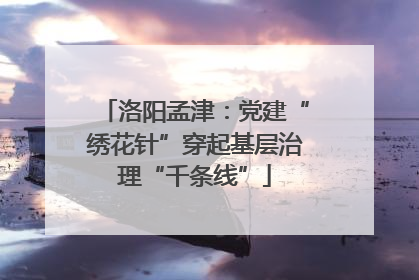 洛阳孟津：党建“绣花针”穿起基层治理“千条线”