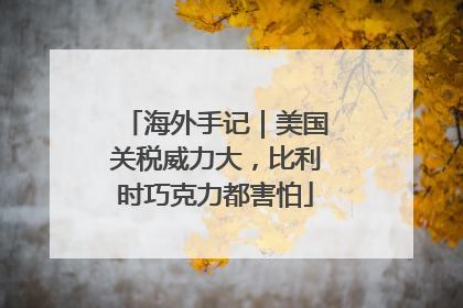 海外手记｜美国关税威力大，比利时巧克力都害怕