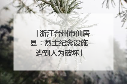 浙江台州市仙居县：烈士纪念设施遭到人为破坏