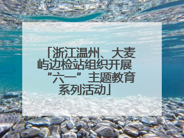 浙江温州、大麦屿边检站组织开展“六一”主题教育系列活动