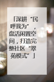 深耕“民呼我为”，盘活闲置空间，打造完整社区“翠苑模式”