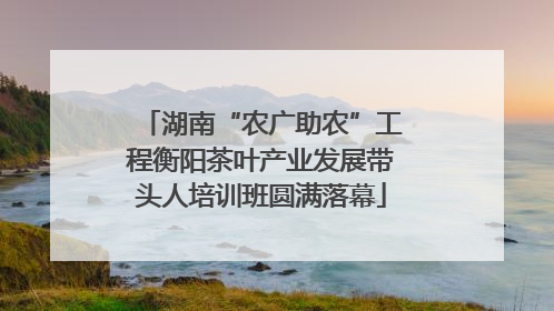 湖南“农广助农”工程衡阳茶叶产业发展带头人培训班圆满落幕