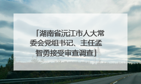 湖南省沅江市人大常委会党组书记、主任孟智勇接受审查调查