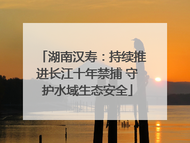 湖南汉寿：持续推进长江十年禁捕 守护水域生态安全