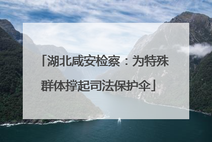 湖北咸安检察：为特殊群体撑起司法保护伞