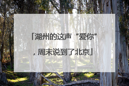 湖州的这声“爱你”，周末说到了北京
