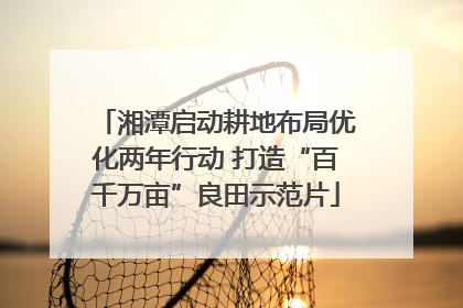 湘潭启动耕地布局优化两年行动 打造“百千万亩”良田示范片