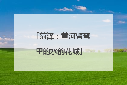 菏泽：黄河臂弯里的水韵花城