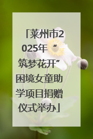 莱州市2025年“筑梦花开”困境女童助学项目捐赠仪式举办