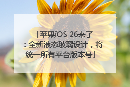 苹果iOS 26来了：全新液态玻璃设计，将统一所有平台版本号