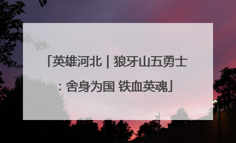 英雄河北｜狼牙山五勇士：舍身为国 铁血英魂