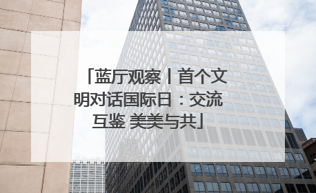 蓝厅观察丨首个文明对话国际日：交流互鉴 美美与共
