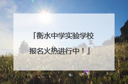 衡水中学实验学校报名火热进行中！
