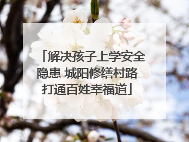解决孩子上学安全隐患 城阳修缮村路打通百姓幸福道