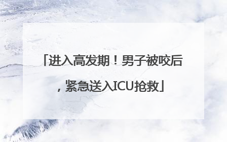 进入高发期！男子被咬后，紧急送入ICU抢救