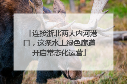 连接浙北两大内河港口，这条水上绿色廊道开启常态化运营