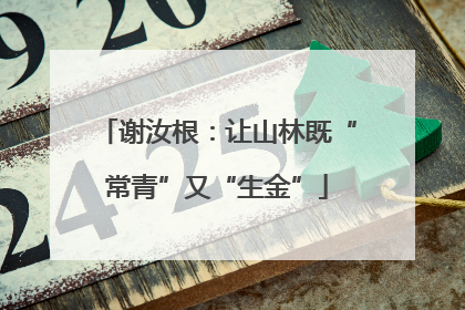 谢汝根：让山林既“常青”又“生金”