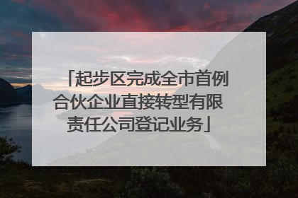 起步区完成全市首例合伙企业直接转型有限责任公司登记业务