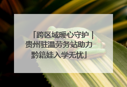 跨区域暖心守护｜贵州驻温劳务站助力黔籍娃入学无忧