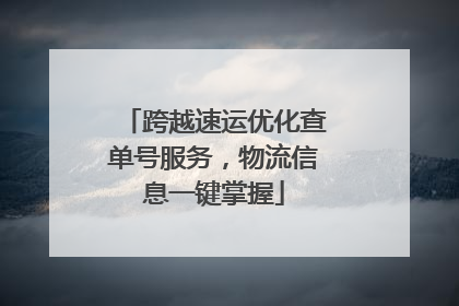 跨越速运优化查单号服务，物流信息一键掌握
