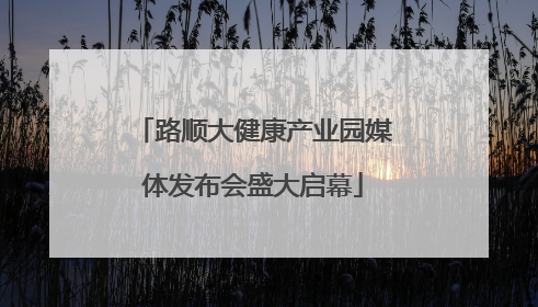路顺大健康产业园媒体发布会盛大启幕