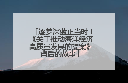 逐梦深蓝正当时！《关于推动海洋经济高质量发展的提案》背后的故事