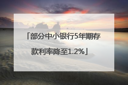 部分中小银行5年期存款利率降至1.2%
