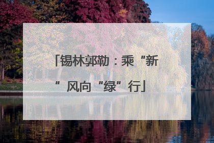 锡林郭勒：乘“新”风向“绿”行
