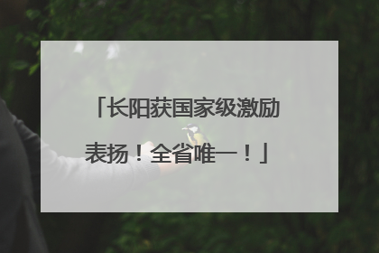 长阳获国家级激励表扬！全省唯一！