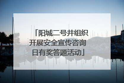 阳城二号井组织开展安全宣传咨询日有奖答题活动