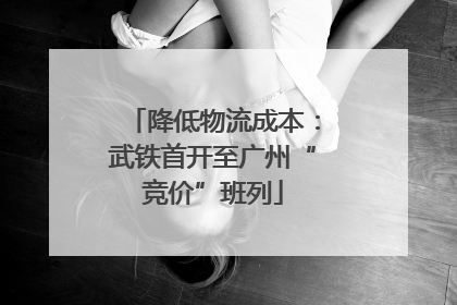 降低物流成本：武铁首开至广州“竞价”班列