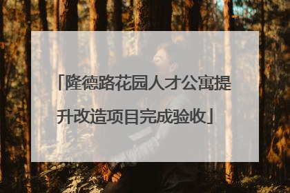 隆德路花园人才公寓提升改造项目完成验收