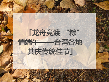 龙舟竞渡 “粽”情端午——台湾各地共庆传统佳节