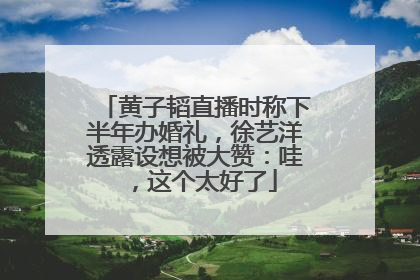 黄子韬直播时称下半年办婚礼，徐艺洋透露设想被大赞：哇，这个太好了