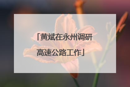 黄斌在永州调研高速公路工作