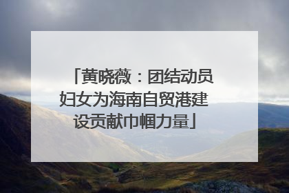 黄晓薇：团结动员妇女为海南自贸港建设贡献巾帼力量