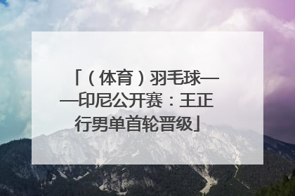 （体育）羽毛球——印尼公开赛：王正行男单首轮晋级