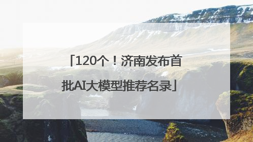 120个！济南发布首批AI大模型推荐名录