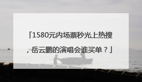 1580元内场票秒光上热搜，岳云鹏的演唱会谁买单？