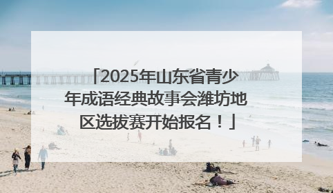 2025年山东省青少年成语经典故事会潍坊地区选拔赛开始报名！