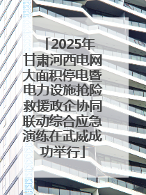 2025年甘肃河西电网大面积停电暨电力设施抢险救援政企协同联动综合应急演练在武威成功举行
