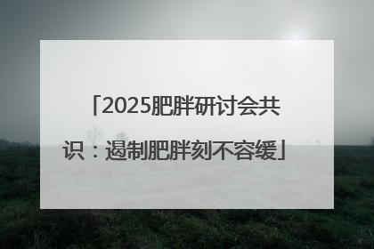 2025肥胖研讨会共识：遏制肥胖刻不容缓