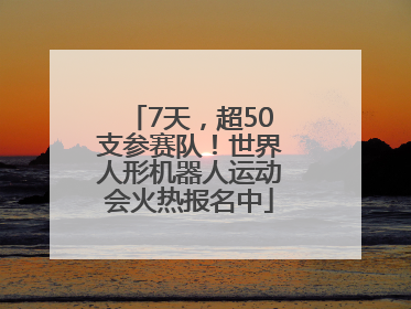 7天，超50支参赛队！世界人形机器人运动会火热报名中
